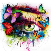 JMINE Div 5D Colorful Eyes Butterflies Full Diamond Painting cross stitch kits art High Quality Scenic 3D paint by diamonds 2024 - buy cheap