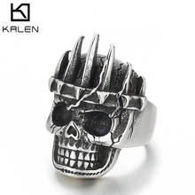Kalen 7mm Skull King Flat Ring Men's Stainless Steel Gothic Jewelry Accessories Gifts 2024 - buy cheap