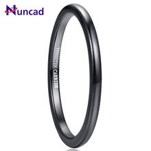 2019 Nuncad 2mm Width Tungsten Carbide Ring Wedding Band Promise Anel Masculino Black Fully Polished Tungsten Steel Ring 2024 - buy cheap