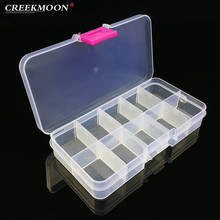 5PCS 10 Grids Adjustable Transparent PP Storage Box for Small Component Jewelry Tool Box Bead Pills Organizer Nail Art Tip Case 2024 - buy cheap