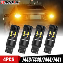 T20 Turn Signal Light 7443 7440 7444 7441 LED Bulbs Auto Parking Light Clearance Light Tail Brake Light Yellow Light 1600LM 12V 2024 - buy cheap