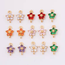 WHSOK 50Pcs 8*13MM Jewelry Accessories/DIY Making/Hand Made/Flower Shape/CZ Charms/Connector/Jewelry Findings & Components 2024 - buy cheap