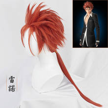 FF7 VII Reno Cosplay Red Ponytail Long Heat Resistant Synthetic Hair Costume Halloween Carnival Role Play Party + Free Wig Cap 2024 - buy cheap