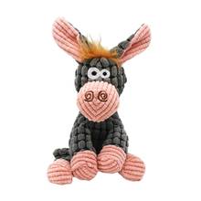 Corduroy Dog Toys Donkey Shape Squeaking Pet Toy Cute Plush Puzzle Interactive Toy For Dogs Cats Chew Squeaker Pets Accessories 2024 - купить недорого