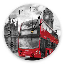 London Street Red Bus Big Ben Clocks Wall Home Decoration Modern Kitchen Teen Room Bedroom Living Room Decor Wall Clock 2024 - buy cheap