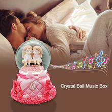 Luminária de resina para decoração, decoração para o dia dos namorados, bola de cristal, globo de neve, vidro 2024 - compre barato