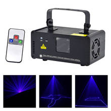 Mini projetor de luz laser para festa, portátil, feixe azul de 150mw, efeito de scanner, 8 canais, dmx, iluminação de palco, dj, show, controle remoto sem fio b150 2024 - compre barato