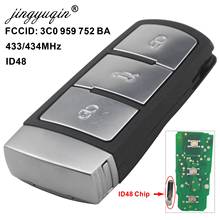 Jingyuqin For Volkswagen 3C0 959 752 BA 434Mhz ID48 Chip For VW Passat B6 3C B7 Magotan CC 3 Buttons Smart Remote Car Key Fob 2024 - buy cheap