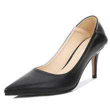 Sapatos de salto alto feminino, tamanhos grandes de 35-43, 44, 45 e 46, sapatos de marca para mulheres, com ponteira dos dedos, moda casual diária, 7.5cm 2024 - compre barato