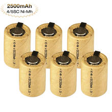 Bateria recarregável, 8 a 15 peças, nimh 4/5sc, 2500mah, 1.2v, sc sub c ni-mh, célula de soldagem com cavidades para brinquedo de furadeira elétrica 2024 - compre barato