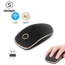 Беспроводная Bluetooth-мышь Sovawin 2,4G 1600 DPI Bluetooth Бесшумная мини-мышь для офиса ноутбука USB оптическая мышь для ПК ноутбука 2024 - купить недорого