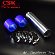 70mm 2.75" Aluminum Turbo Intercooler Pipe Piping Tubing + silicon hose + t bolt clamps kits BLUE 2024 - buy cheap