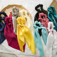 Coletero de Color liso, accesorios para el cabello, bufanda larga, Scrunchies de seda satinada, 2020 2024 - compra barato