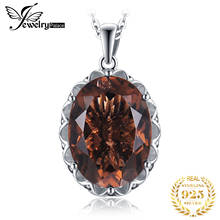 JewelryPalace Large 8ct Natural Smoky Quartz Pendant Necklace for Women Gemstone Statement 925 Sterling Silver Necklace No Chain 2024 - buy cheap