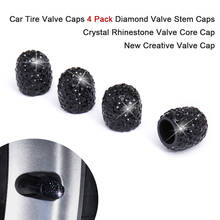 Acessórios do carro universal tampões de válvula de pneu de carro 4 pçs válvula de diamante tampas de haste cristal strass válvula núcleo tampa da válvula 2024 - compre barato