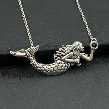 1 piece antique silver summer style mysterious mermaid pendant silver necklace summer jewelry lady holiday gift jewelry. 2024 - buy cheap