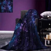 Space Throw Blanket Mystical Sky with Star Clusters Cosmos Nebula Celestial Scenery Artwork Warm Flannel Blanket 2024 - buy cheap
