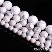 ONEVAN Natural 6-12mm Howlite Beads Smooth Round Loose Stone Bracelet Necklace Jewelry Making Diy Accessories Gift Design 2024 - buy cheap