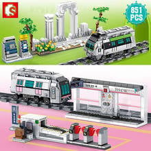 SEMBO High-tech Transportation Subway Series Building Blocks Beijing-Hong Kong Subway Bricks Toys Birthday Gift For Children 2024 - buy cheap