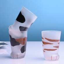Creative Cat Foot Shape Glass Cup Frosted Kawaii Breakfast Cup Sakura Cat Foot Juice Milk Coffee Mug Gift for Girl Lover Kids 2024 - buy cheap
