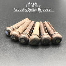 6pcs Rosewood Guitar Bridge Pins with 2.0mm Green Pearl Shell Dot Guitar Pressure String Nails Pin 2024 - buy cheap