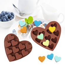 Molde de silicona con forma de corazón, 10 cavidades, para Chocolate, pastel, Fondant 2024 - compra barato