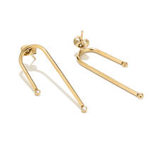 10pcs Stainless Steel Gold Tone U-shaped 37mm Earrings Stud Jewelry Stick Post DIY For Earrings Jewelry Accessories Top Quality 2024 - buy cheap