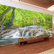 Custom 3D Mural Wallpaper Nature Landscape Forest Waterfall Photo Background Wall Painting Living Room Bedroom Wall Home Decor 2024 - buy cheap