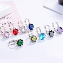 Women's Classical Dangle Earrings Hoop Crystal Stud Huggies Earrings Elegant Korea Ear Jewelry For Lady Girls Серьги 2024 - buy cheap