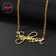 Goxijite Personalized Script Style Name Pendant Necklaces Women Men Customize Cursive Nameplate Choker Necklace Wedding Gift 2024 - buy cheap