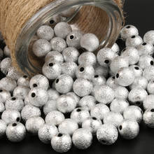 4 6 8 10 12mm Silver Plated Stardust Acrylic Round Ball Spacer Beads Round Ball End Seed Beads For Jewelry DIY Making Bracelet 2024 - buy cheap