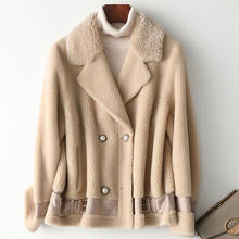 Abrigo de piel auténtica para Mujer, chaqueta de lana, ropa Vintage coreana, Tops cortos, ZT4332, otoño e invierno, 2020 2024 - compra barato