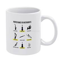 Taza blanca con nombres adecuados para instrumentos musicales, regalo divertido para músicos, Taza de cerámica creativa, divertida para músicos, cellista, S 2024 - compra barato