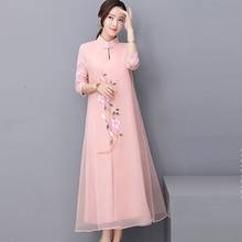 Ropa tradicional china para mujer, vestido Oriental Chino elegante, Túnica Vintage para mujer, vestido asiático de Vietnam TA1939 2024 - compra barato