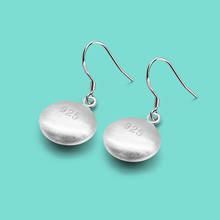 Minimalist Women's 925 Silver Earrings Geometric Brushed Round Pendant Earrings Fashion Accessories Fine Jewelry Birthday Gifts 2024 - buy cheap