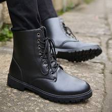 Botas rojas británicas para hombre, botines del ejército con cremallera coreana, botas de nieve para invierno, botas de vaquero para hombre, color negro, talla 39-44, 639 2024 - compra barato