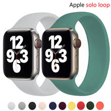 Solo loop pulseira para apple watch, 40mm, 44mm, iwatch 42mm, 38mm, pulseira de silicone elástica, apple watch 5, 4, 3, 6, se 2024 - compre barato