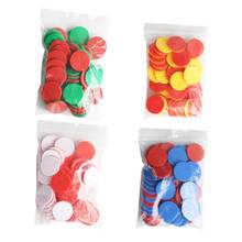 50Pcs Dual Color Round Chips Counting Numbers Math Game Counters Teaching Aids transparent coin toy New 2024 - buy cheap