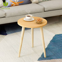 Mrosaa чайный столик концевой стол для офисный Кофейный Столик деревянная круглая журнальная полка небольшой стол подвижная мебель для спальни гостиной 2024 - купить недорого