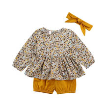 0-18M   Newborn Infant Toddler Baby Girl Floral Tops Dress+Short Pants Summer Clothes 2024 - buy cheap