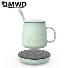 Dmwd-aquecedor elétrico portátil para bebês, placa quente, leite, chá, café, aquecedor de água, copo, termostato, descanso para copo, escritório, 220v 2024 - compre barato