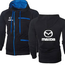 Men Jacket Mazda Car Logo Print Casual HipHop Harajuku Long Sleeve Fleece warm Hooded Sweatshirts Mens zipper Hoodies clothing 2024 - buy cheap