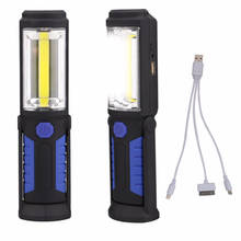Linterna COB portátil LED recargable por USB, luz de trabajo, lámpara de Camping múltiple, con gancho magnético de batería integrada 2024 - compra barato