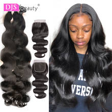 Body Wave Bundles With Closure Malaysian Hair Weave Bundles Human Hair Bundles With Closure 30 32 34 38 40 Inch Hair Extension 2024 - buy cheap