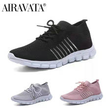 Airavata feminino rendas até tênis tênis de corrida feminino esporte confortável ao ar livre leve respirável sapatos de fundo macio 35-43 2024 - compre barato