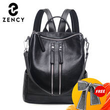 Zency Fashion Genuine Leather Women Backpack Ladies Travel Bags Girl Schoolbag Preppy Style 3 Ways Wearing Fashion Knapsack 2024 - buy cheap