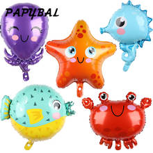 1pc Fish Foil Balloons Cartoon Animal Large Shark Crab Starfish Seahorse Octopus Birthday Party Decorations Kids Room Decoration 2024 - buy cheap