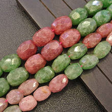 Natural Faceted Freeform Green Pink Cherry Quartzs Beads For Jewelry Making Beads Bracelets 15'' Needlework DIY Beads Trinket 2024 - buy cheap