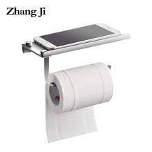 Zhangji-suporte de parede para banheiro, suporte de metal para papel higiênico com prateleira para telefone móvel 2024 - compre barato