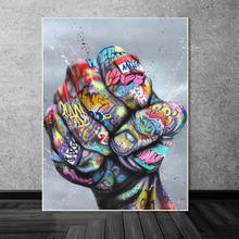 V Gesture Victory Graffiti Street Art Canvas Painting Wall Art Picture Inspiring Poster and Prints Cuadros Home Decoration 2024 - buy cheap